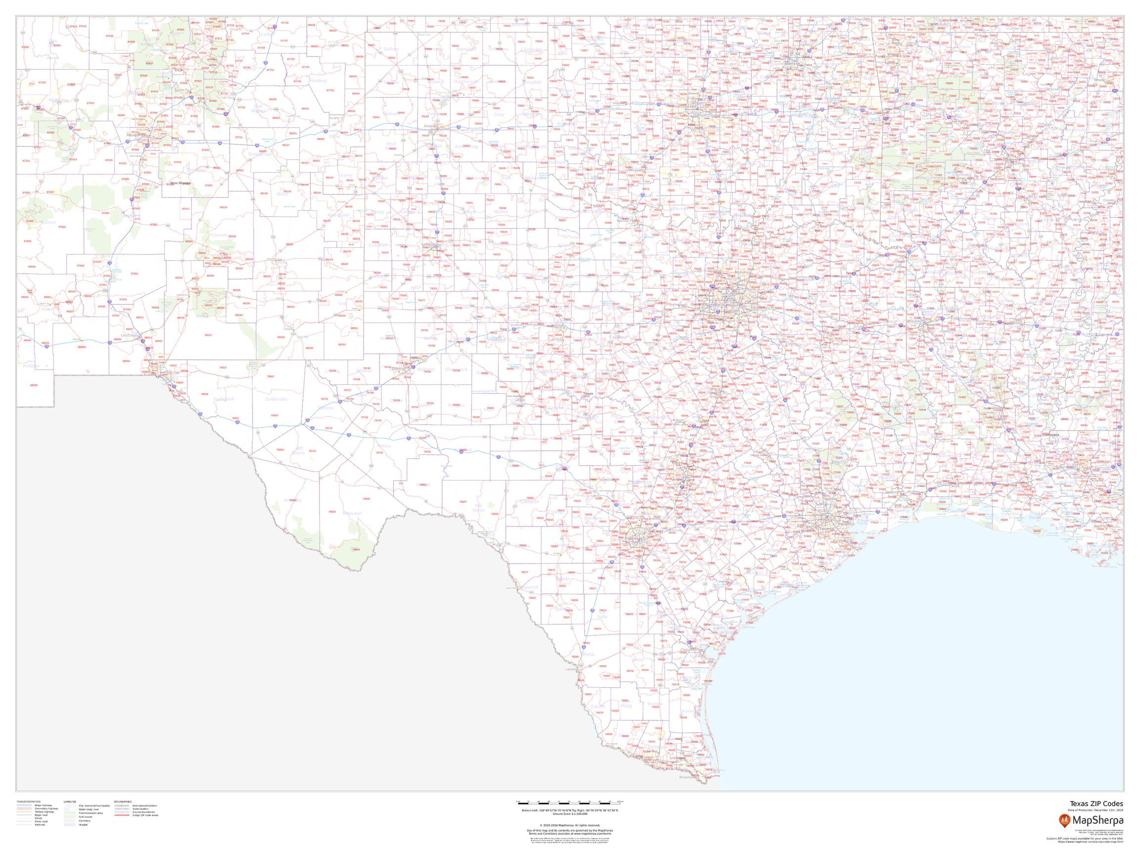 Texas ZIP Code Map