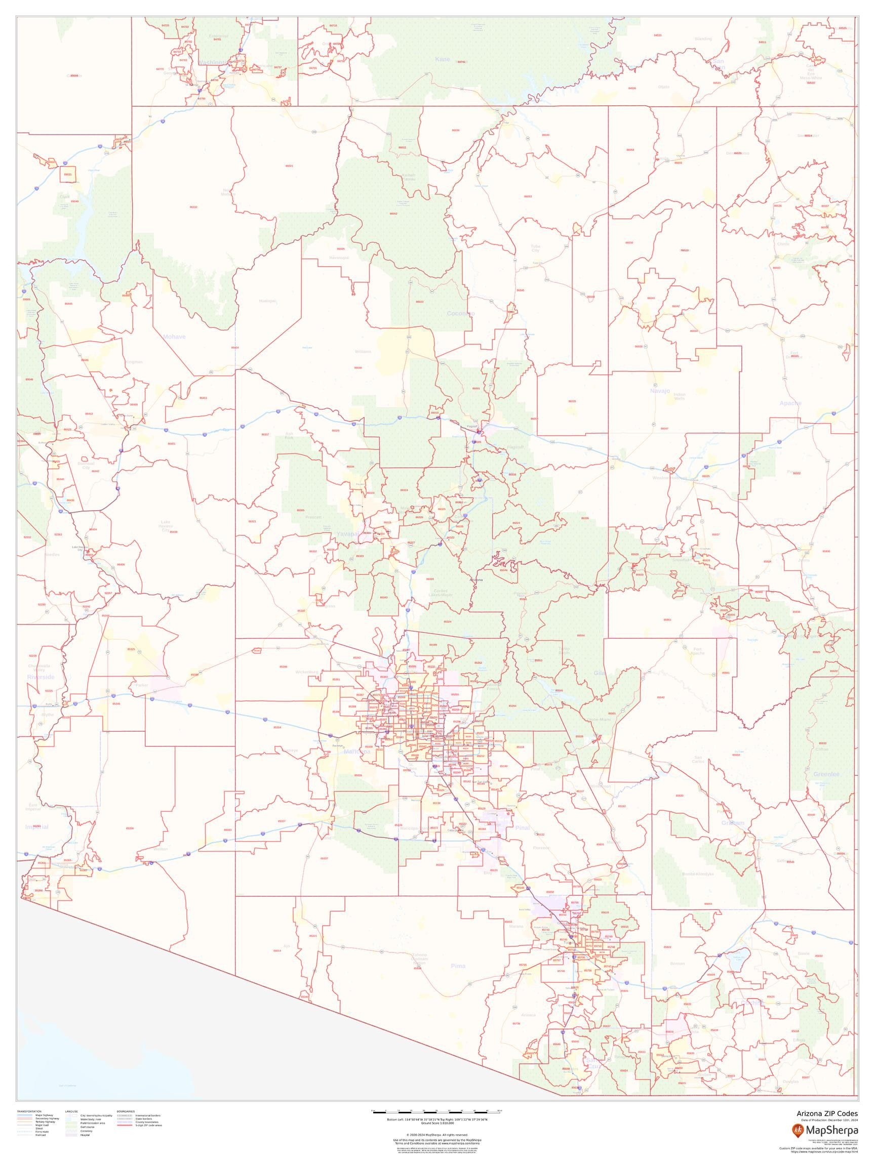 Arizona ZIP Code Map