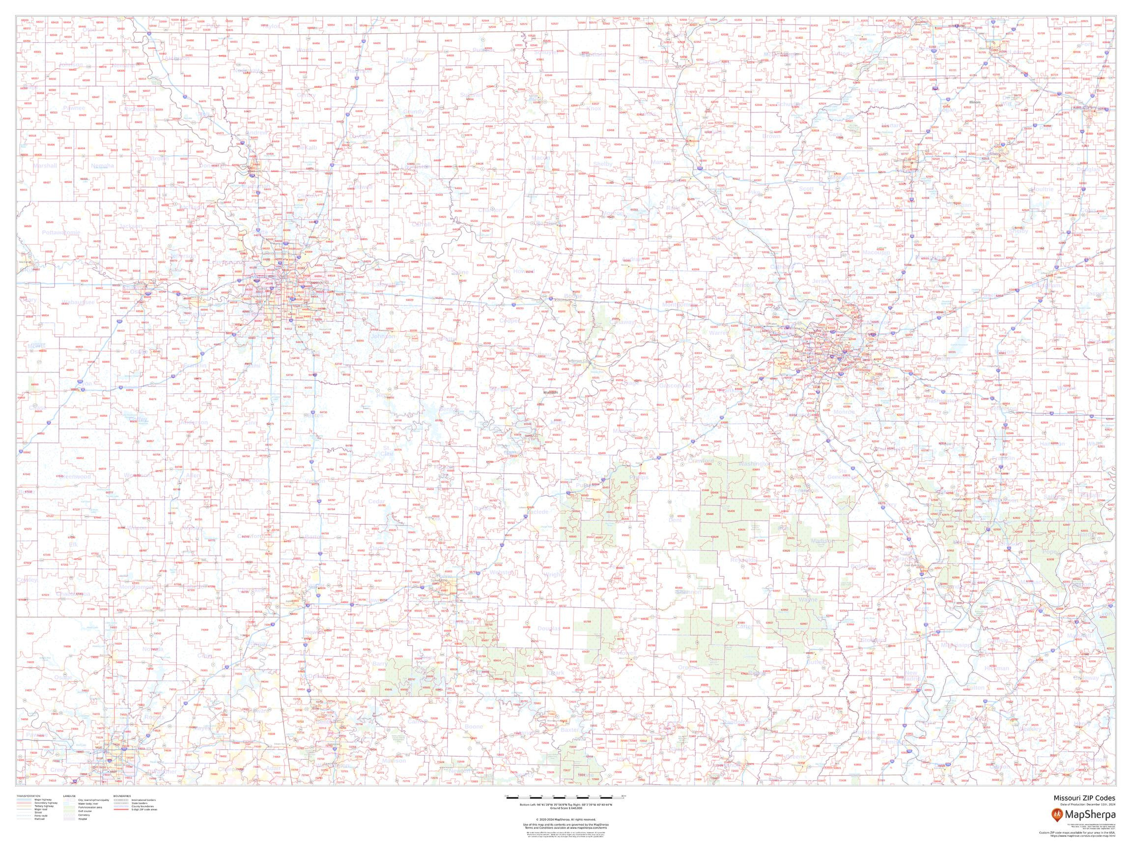 Missouri ZIP Code Map
