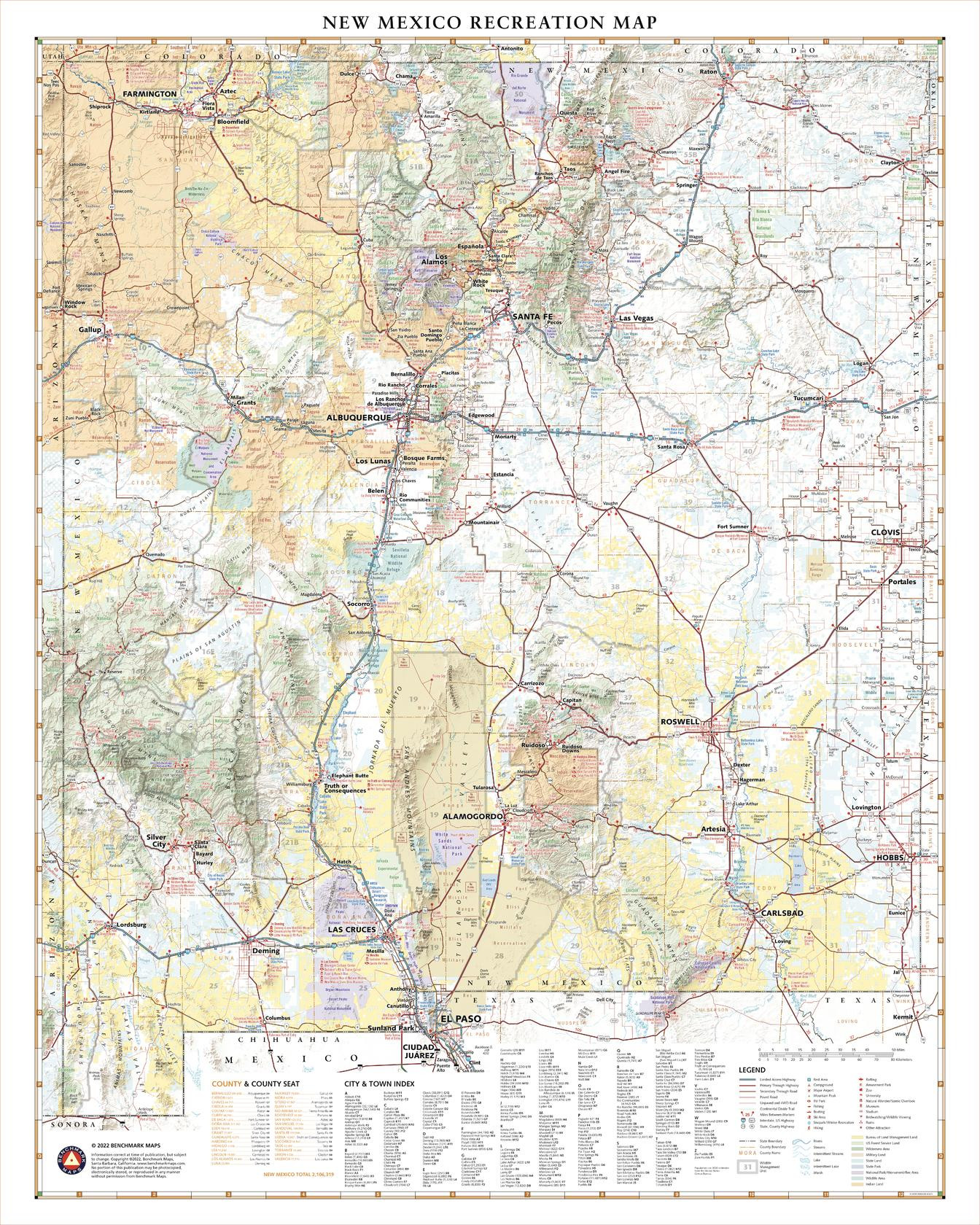 New Mexico Recreation Wall Map