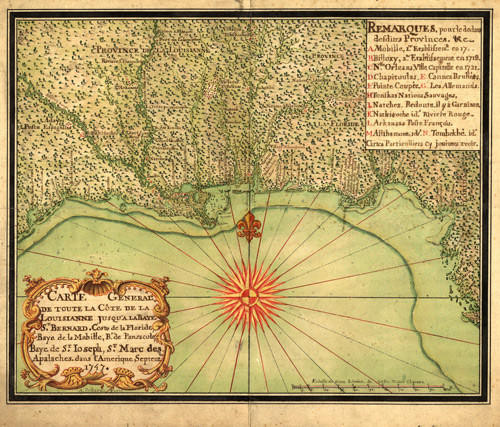Historic Map - US Gulf Coast - 1747, image 1, World Maps Online