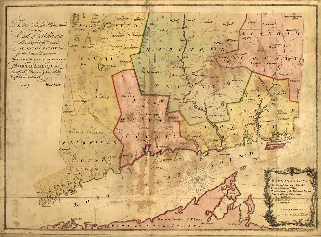 Historic Map - Connecticut - 1766, image 1, World Maps Online