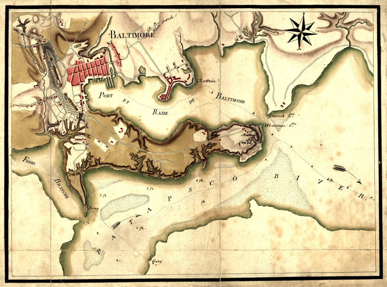Historic Map - Baltimore, MD - Revolutionary War - 1781, image 1, World Maps Online