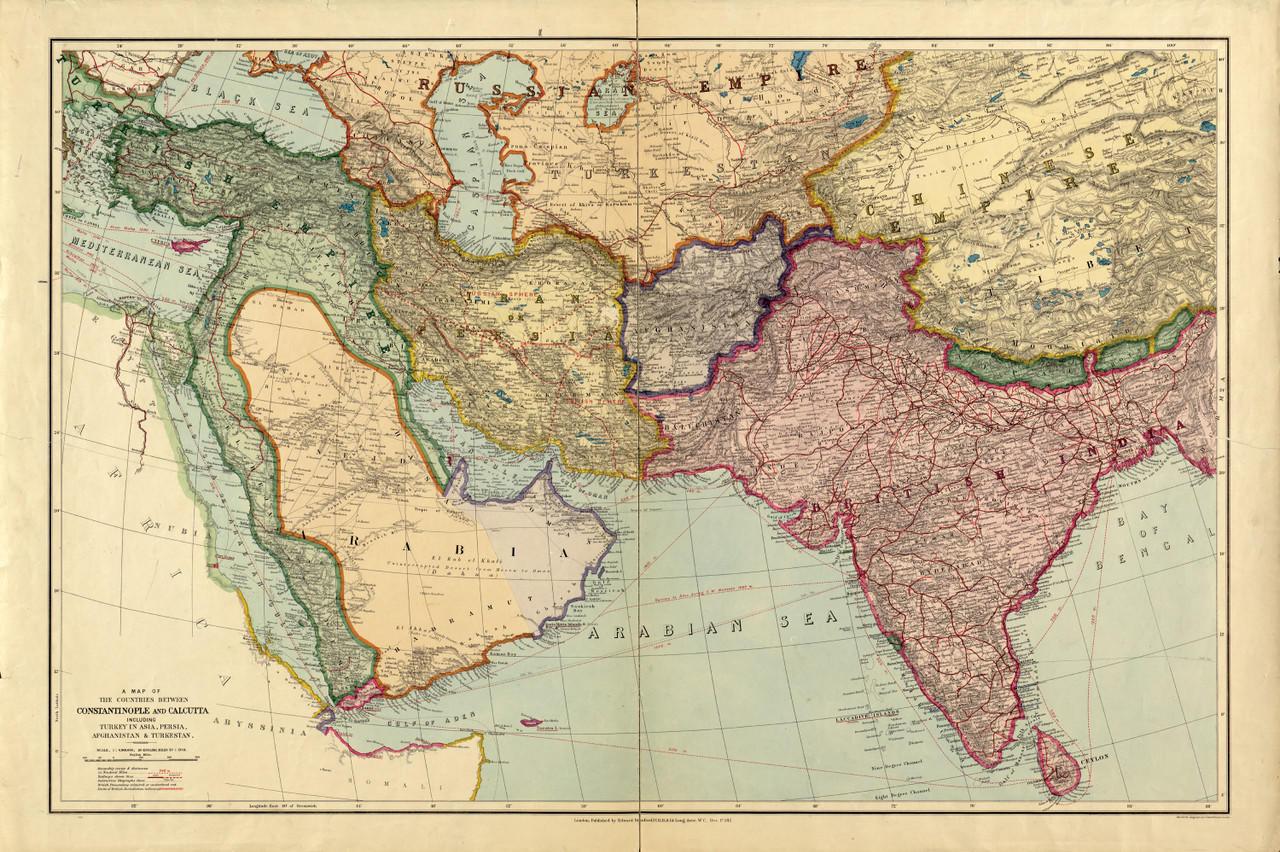 Historic Map - Middle East & Southern Asia - 1912, image 1, World Maps Online