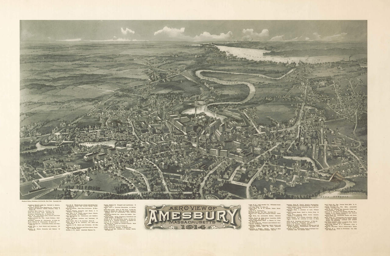 Historic Map - Amesbury, MA - 1914, image 1, World Maps Online