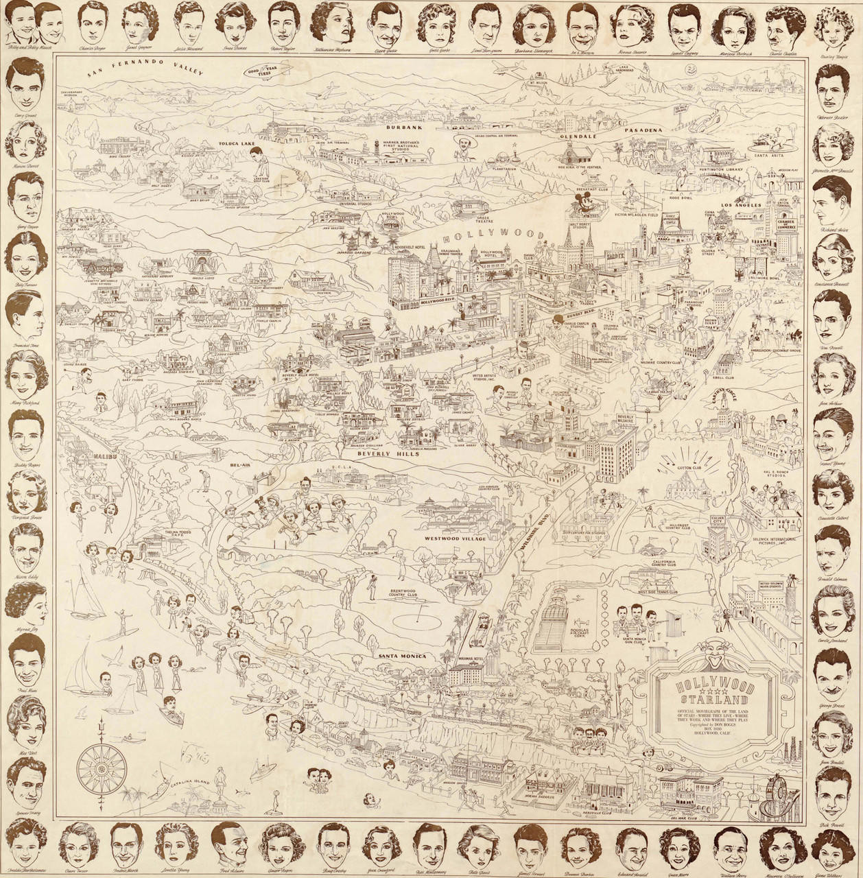 Historic Map - Hollywood, CA - Starland - 1937, image 1, World Maps Online