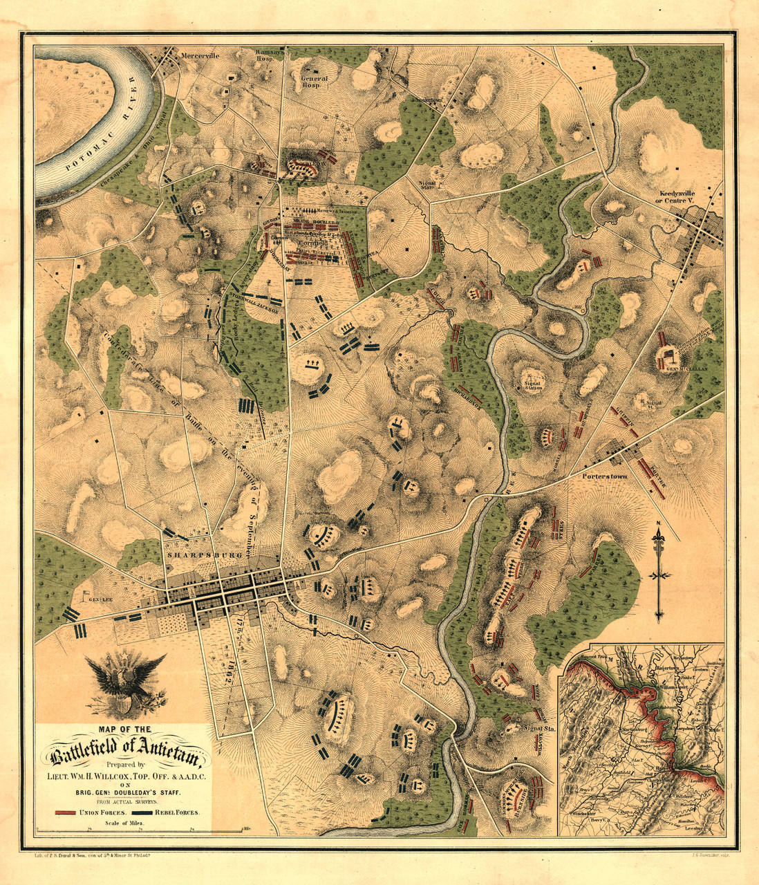 Historic Map - Sharpsburg, MD - Civil War - Battle of Antietam - 1862, image 1, World Maps Online