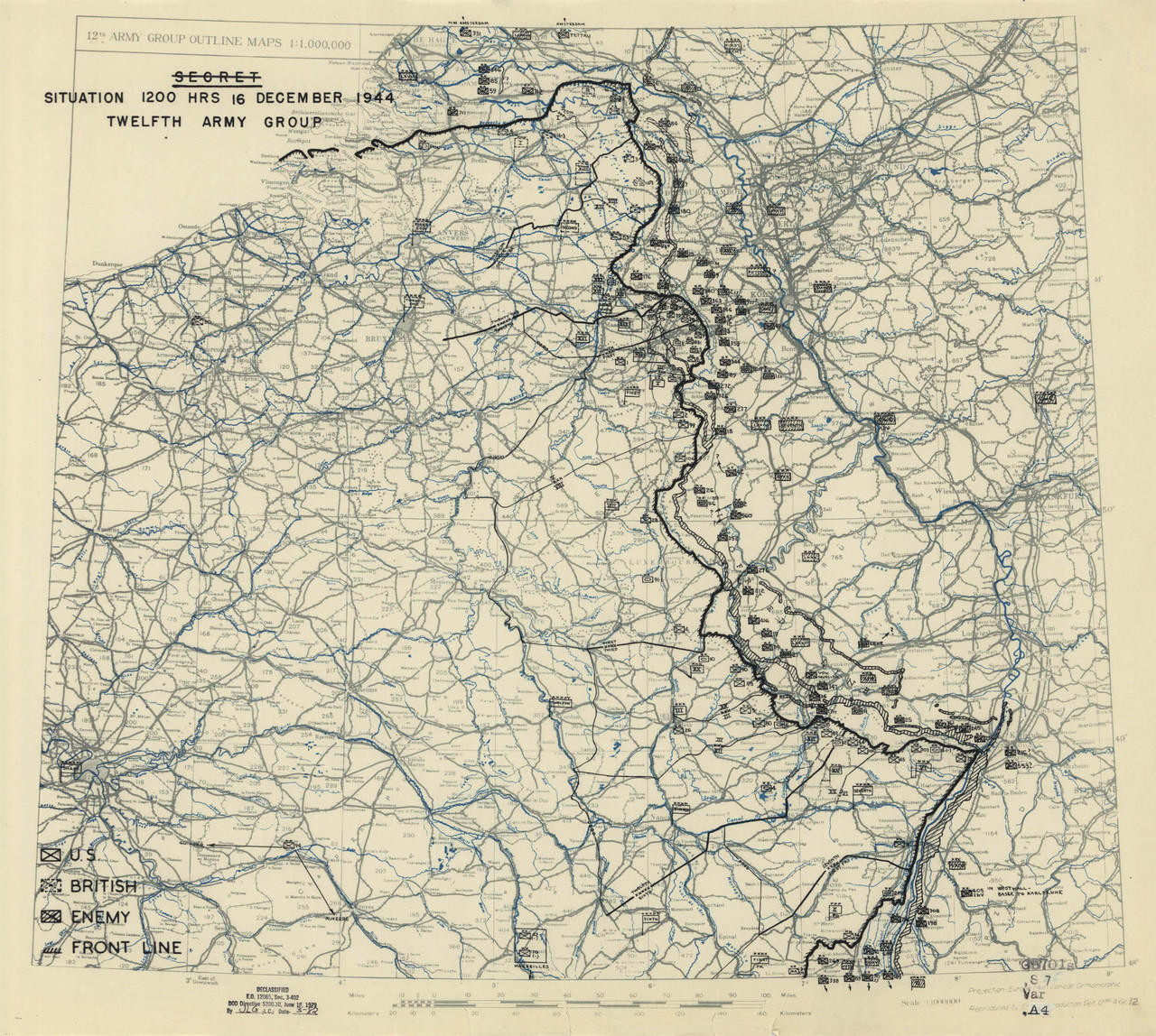 Historic Map - Wallonia, Belgium - World War II - Battle of the Bulge - 1944, image 1, World Maps Online