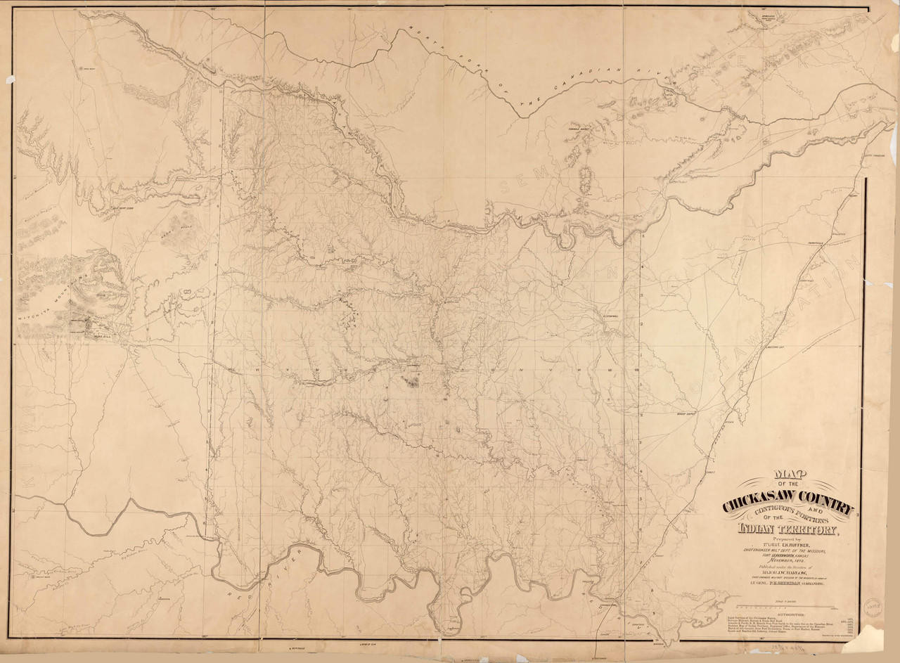 Historic Map - Oklahoma - Chickasaw Country - 1872, image 1, World Maps Online