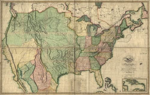 Historical Map of the United States - British & Spanish Possessions - 1816, image 1, World Maps Online