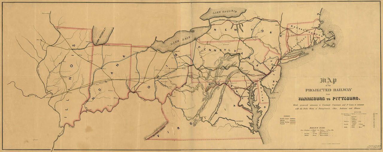 Historic Railroad Map of the Northeastern United States - 1840, image 1, World Maps Online