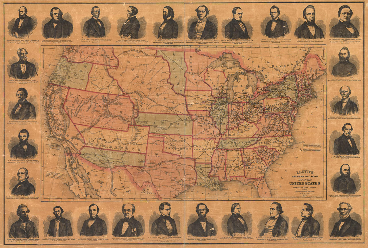 Historic Map - Unites States - Railroad Map - 1859, image 1, World Maps Online