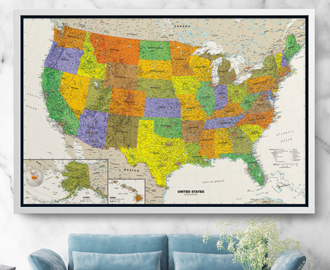 Contemporary United States Wall Map