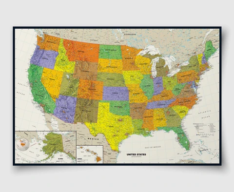 Contemporary United States Wall Map