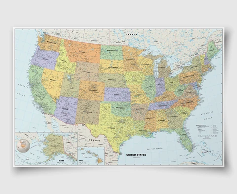 Classic United States Wall Map