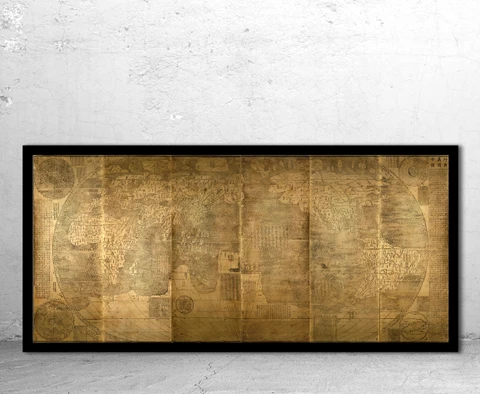 Historical Map of the World - 1602 by Matteo Ricci