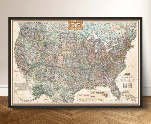National Geographic United States Executive Wall Map