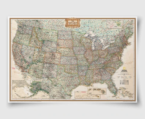 National Geographic United States Executive Wall Map