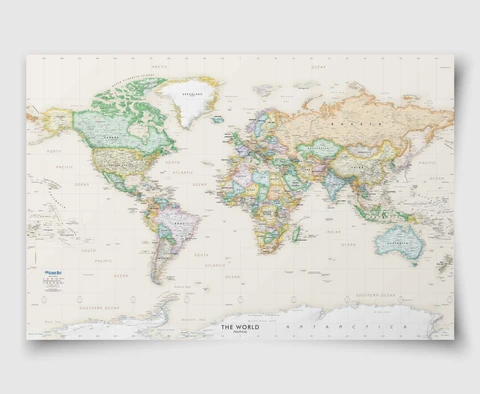 Executive World Political Wall Map | Academia Maps
