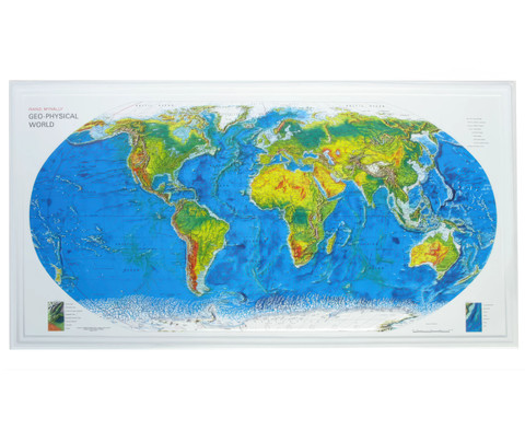Geophysical 3D Raised Relief World Map | Rand McNally