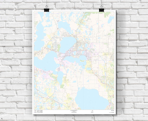 USA Streets Custom Radius and Area Wall Maps
