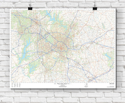 USA Roads and Recreation Custom Area Wall Map