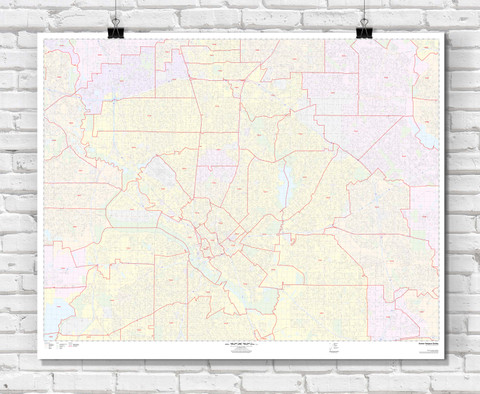 USA  Custom Area Zip Code Wall Maps