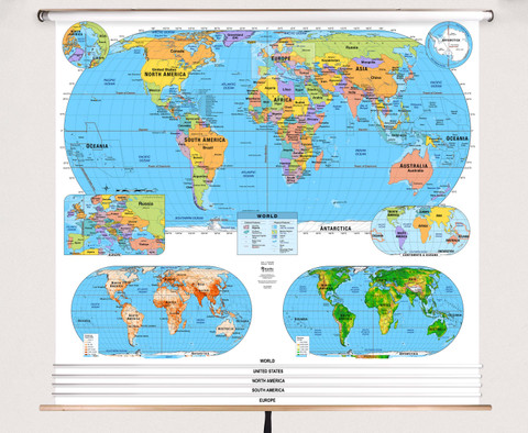 Custom Primary Classroom Spring Roller Map Set - by BrightWay Educational