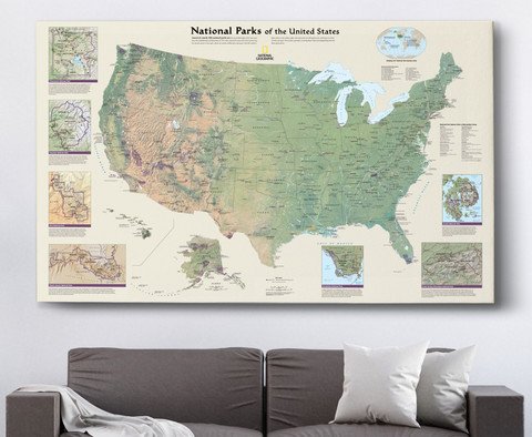 Push Pin Map of USA National Parks - National Geographic Maps