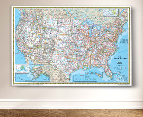 Push Pin USA Map - National Geographic Classic United States