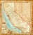 California Antique Wall Map from Compart, image 2, World Maps Online