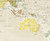 Detailed Antique Oceans World Political Map Mural - Removable Wallpaper, image 3, World Maps Online