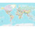 Detailed Turquoise Ocean World Political Map Wall Mural