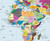 Simple Colorful World Political Map Wall Mural  - Peel & Stick Wallpaper, Detail Image 3