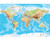 Physical World Map Wall Mural - Miller Projection - Removable Wallpaper, World Maps Online