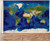 Detailed World Topography & Bathymetry Satellite Image Map Mural in Room