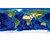 World Topography & Bathymetry Satellite Imagery Wall Mural with Labels and Borders