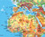 Simplified World Physical Map on Spring Roller from Klett-Perthes, Detail 1