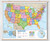 U.S. Primary Learning Political Classroom Wall Map on Wood Rails