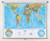 Gall Orthographic Projection Political World Map on Pull-Down Spring Roller