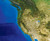 World Satellite Image Wall Map - Topography & Bathymetry - Labeled Detail Close-up View