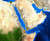 World Satellite Image Wall Map -  Topography & Bathymetry - Gall Stereographic Projection Close-up View