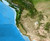 World Pacific Rim Satellite Image Wall Map - Enhanced Physical Close-up View