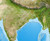 World Pacific Rim Satellite Image Wall Map - Enhanced Physical Close-up View