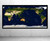World Physical Satellite Image Wall Map -  Pacific Ocean Centered Framed
