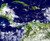 World Satellite Image Wall Map - Cloud Cover Close-up View