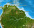 World Enhanced Physical Satellite Image Wall Map - Gall Stereographic Projection Close-up View