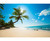 Tropical Beach Lagoon Palm Trees Wall Mural, image 2, World Maps Online