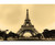 A View of the Eiffel Tower Paris France Sepia Tone Wallpaper Mural, image 2, World Maps Online
