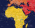 Dark Oceans Simple Labeling - World Map Poster Close-up View